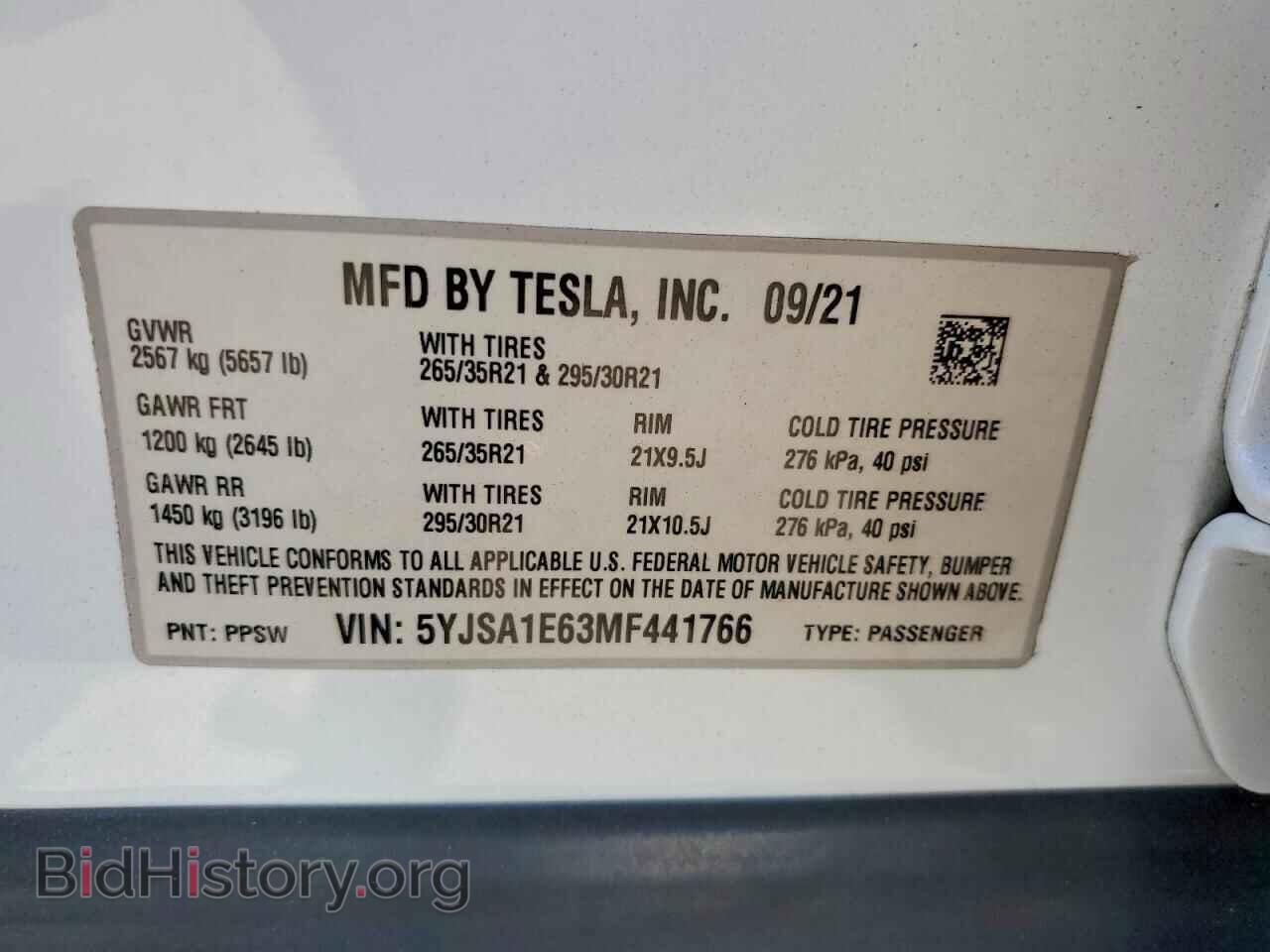 2021 TESLA MODEL S - VIN: 5YJSA1E63MF441766 - Photo 12