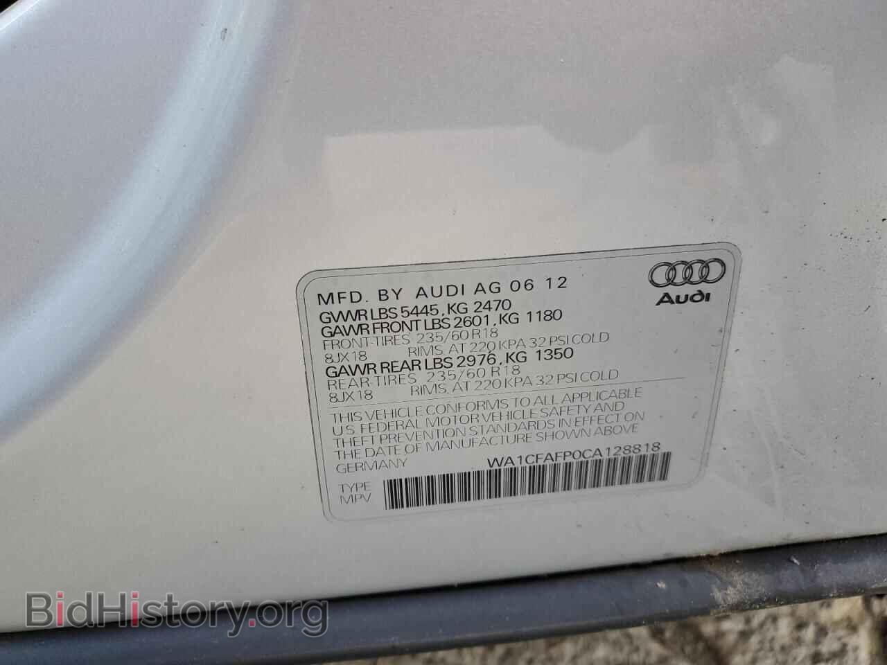 2012 AUDI Q5 - VIN: WA1CFAFP0CA128818 - Photo 14