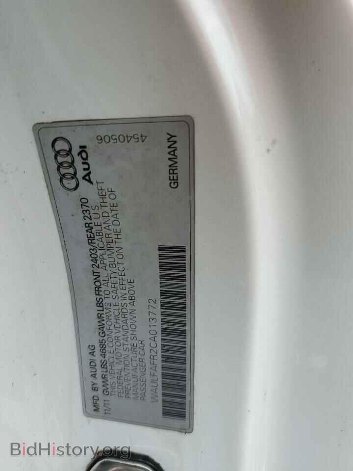 2012 AUDI A5 - VIN: WAULFAFR2CA013772 - Фото 12