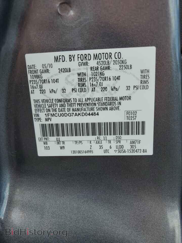 2010 FORD ESCAPE - VIN: 1FMCU0DG7AKD04484 - Фото 13