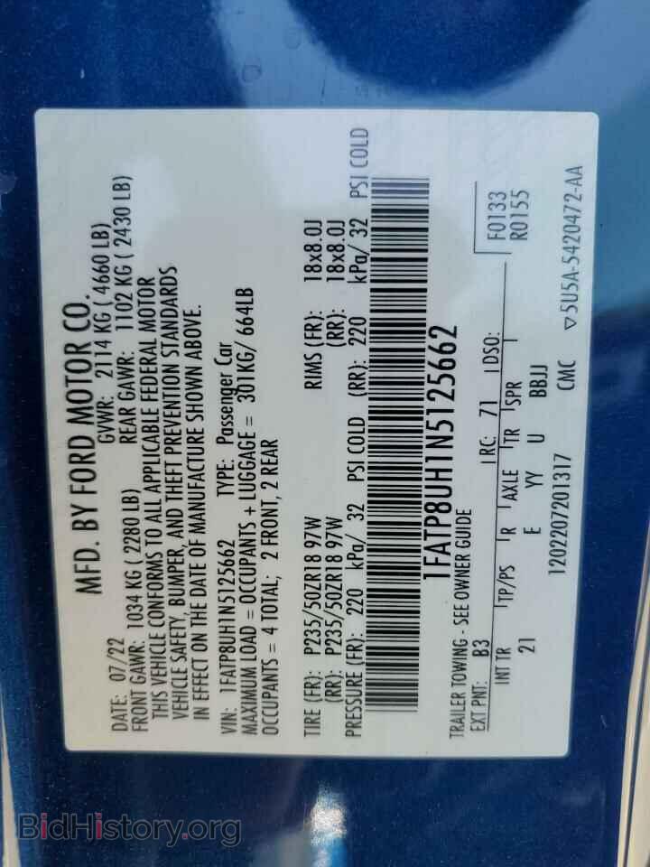 2022 FORD ALL Models - VIN: 1FATP8UH1N5125662 - Фото 12
