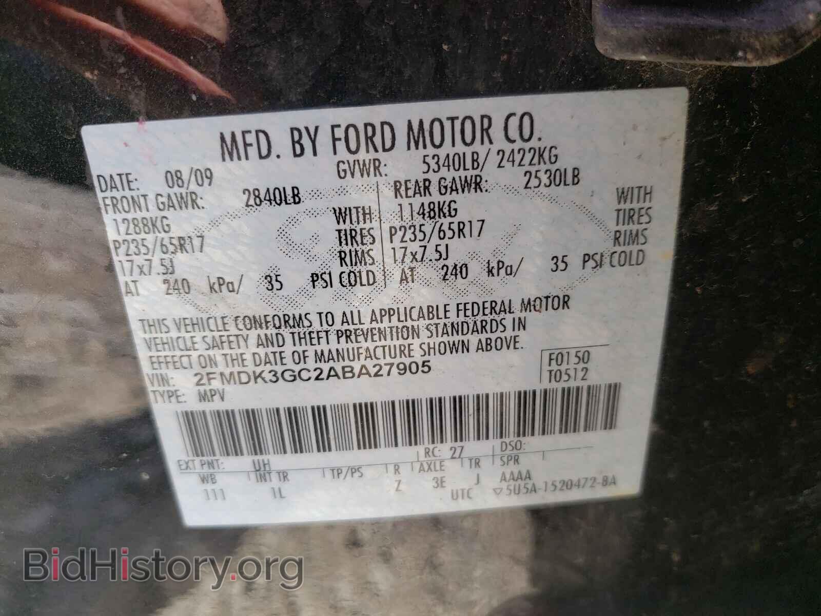 2010 FORD EDGE - VIN: 2FMDK3GC2ABA27905 - Фото 10