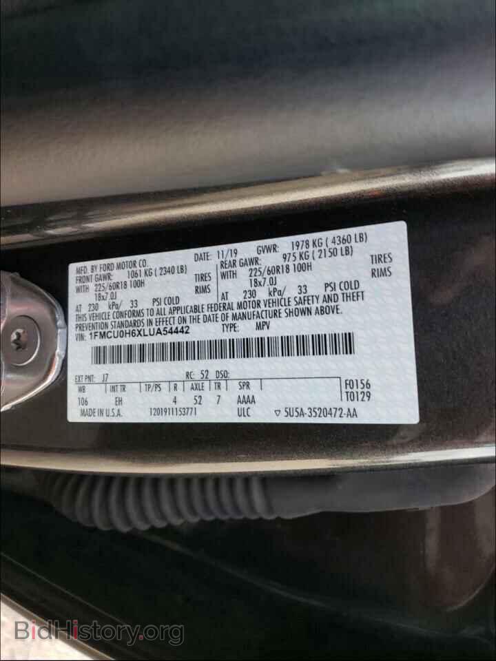 2020 FORD ESCAPE - VIN: 1FMCU0H6XLUA54442 - Photo 10