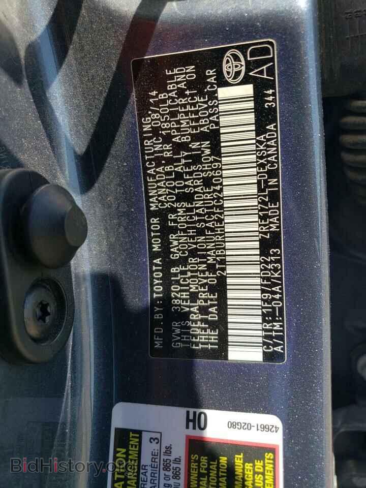 2015 TOYOTA COROLLA - VIN: 2T1BURHE2FC240697 - Фото 12