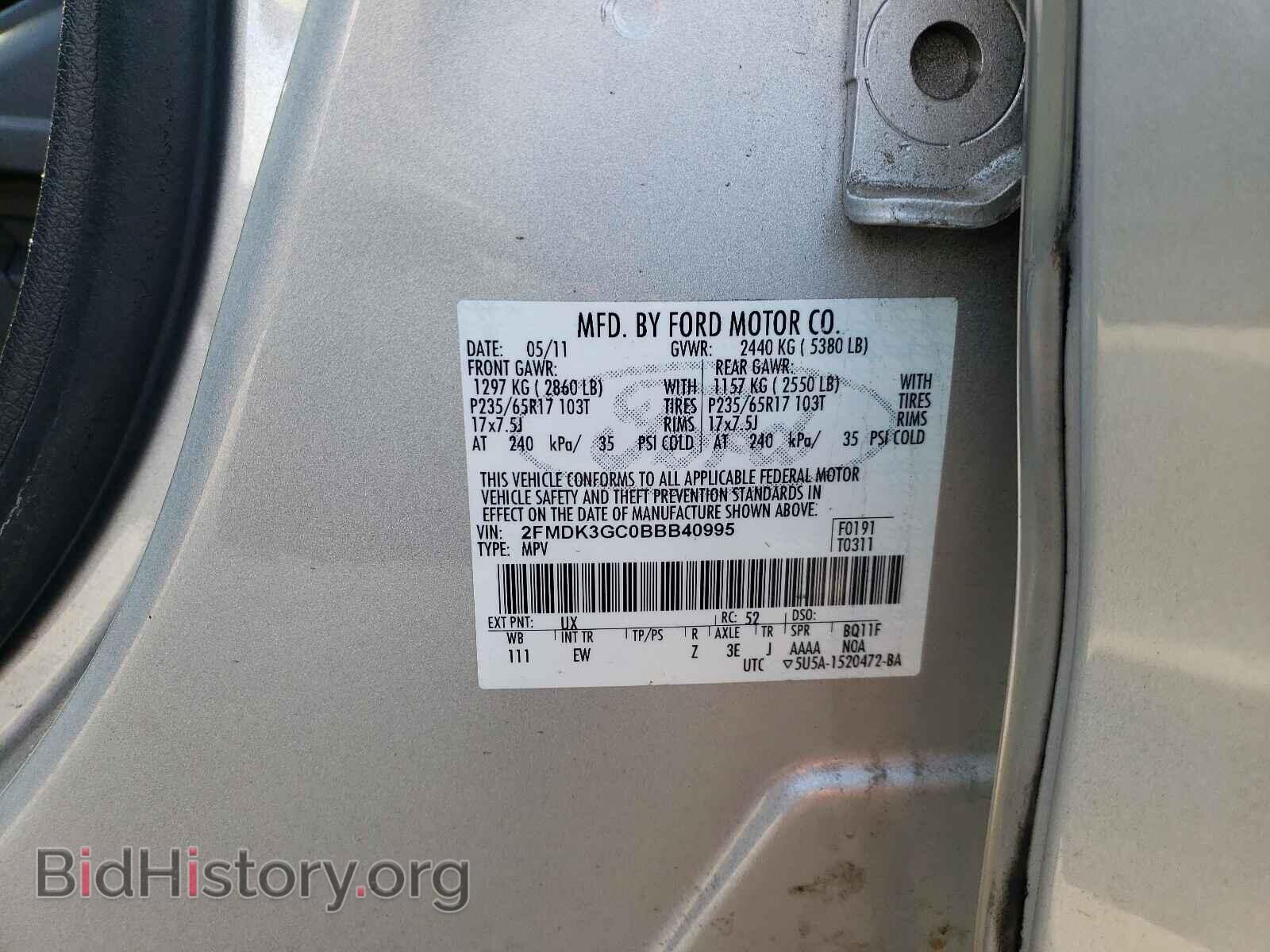 2011 FORD EDGE - VIN: 2FMDK3GC0BBB40995 - Photo 10