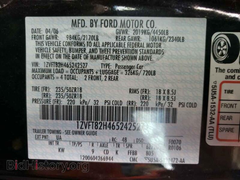 2006 Ford MUSTANG (VIN 1ZVFT82H465242527) — photo 10 of 10