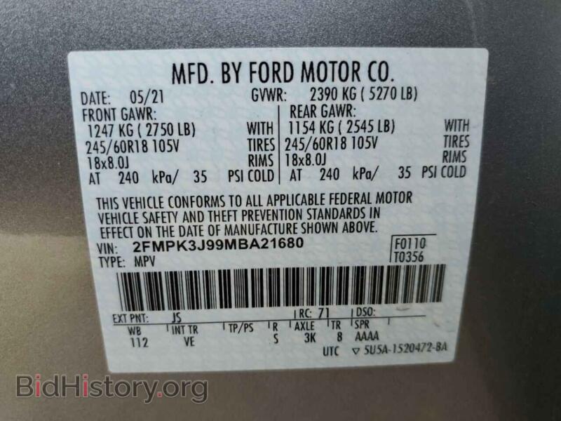 2021 Ford EDGE (VIN 2FMPK3J99MBA21680) — photo 10 of 10