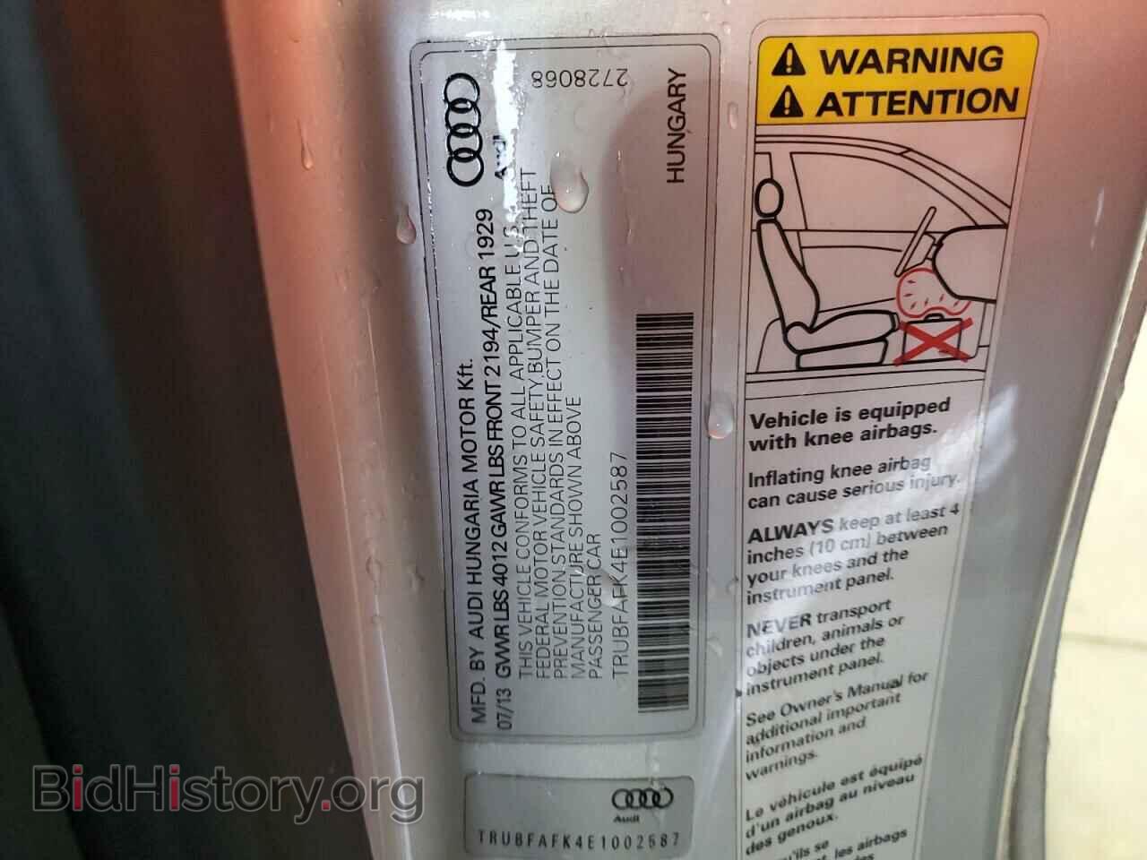 2014 AUDI TT - VIN: TRUBFAFK4E1002587 - Photo 10
