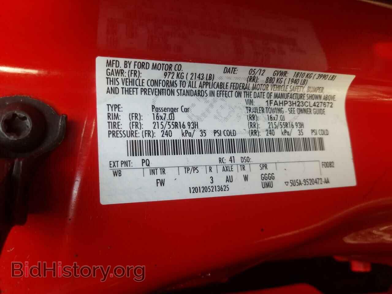 2012 FORD FOCUS - VIN: 1FAHP3H23CL427672 - Фото 10