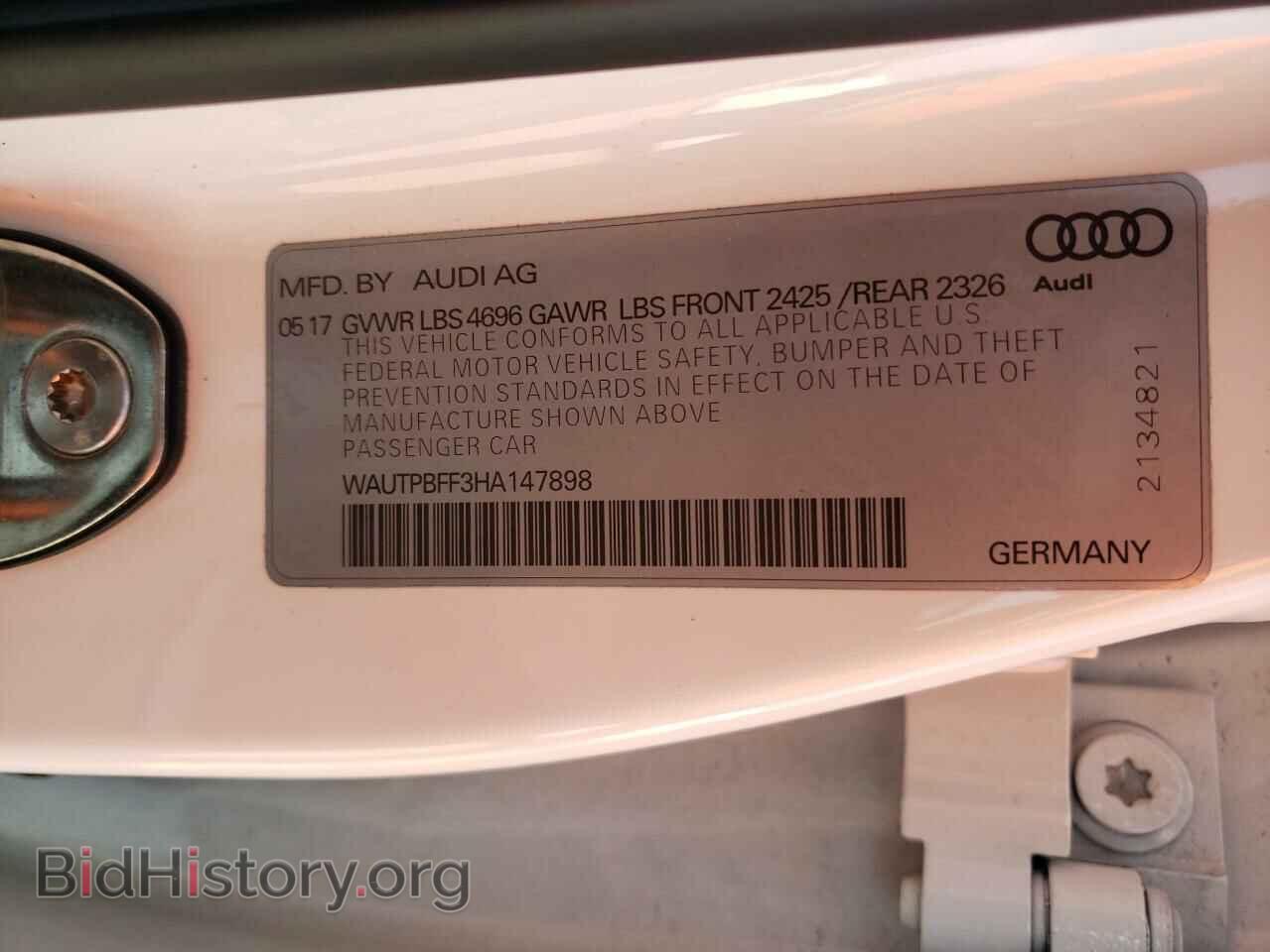 2017 AUDI A3 - VIN: WAUTPBFF3HA147898 - Фото 10
