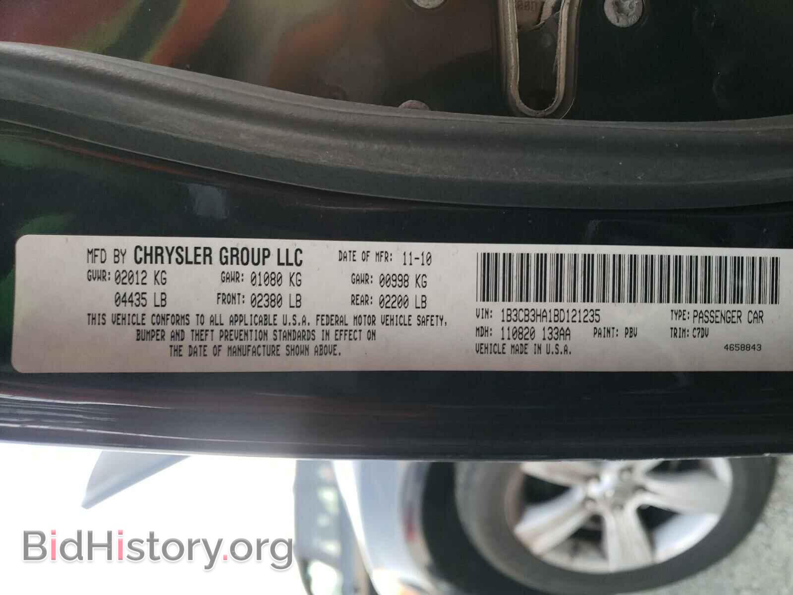 2011 DODGE CALIBER - VIN: 1B3CB3HA1BD121235 - Фото 10