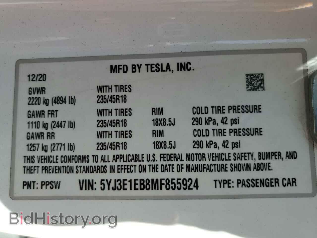 2021 TESLA MODEL 3 - VIN: 5YJ3E1EB8MF855924 - Photo 13