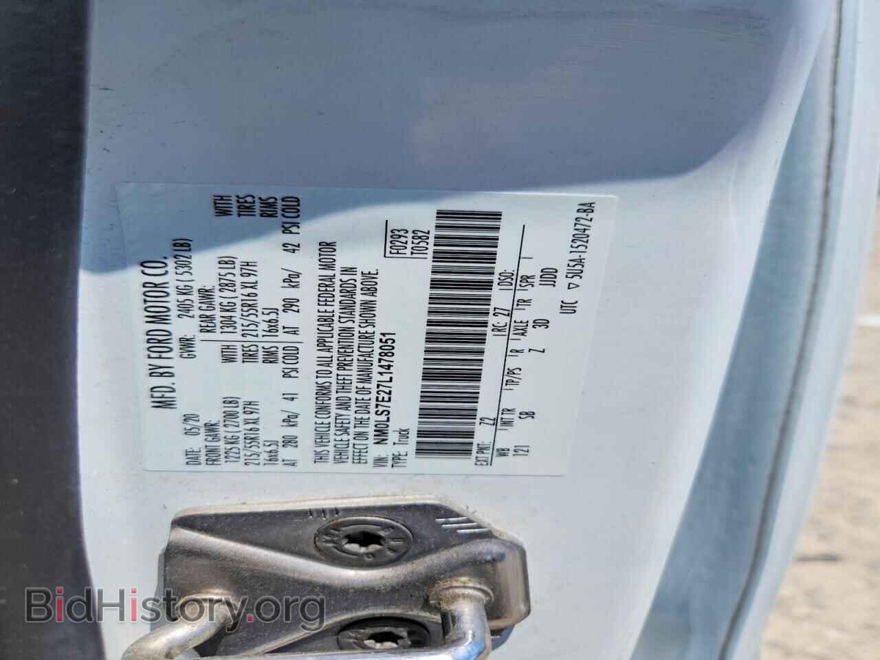 2020 FORD TRANSIT - VIN: NM0LS7E27L1478051 - Photo 13