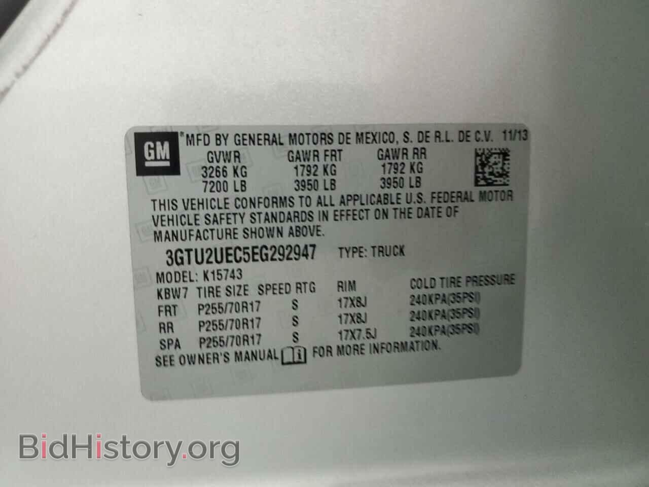 2014 GMC SIERRA - VIN: 3GTU2UEC5EG292947 - Фото 12