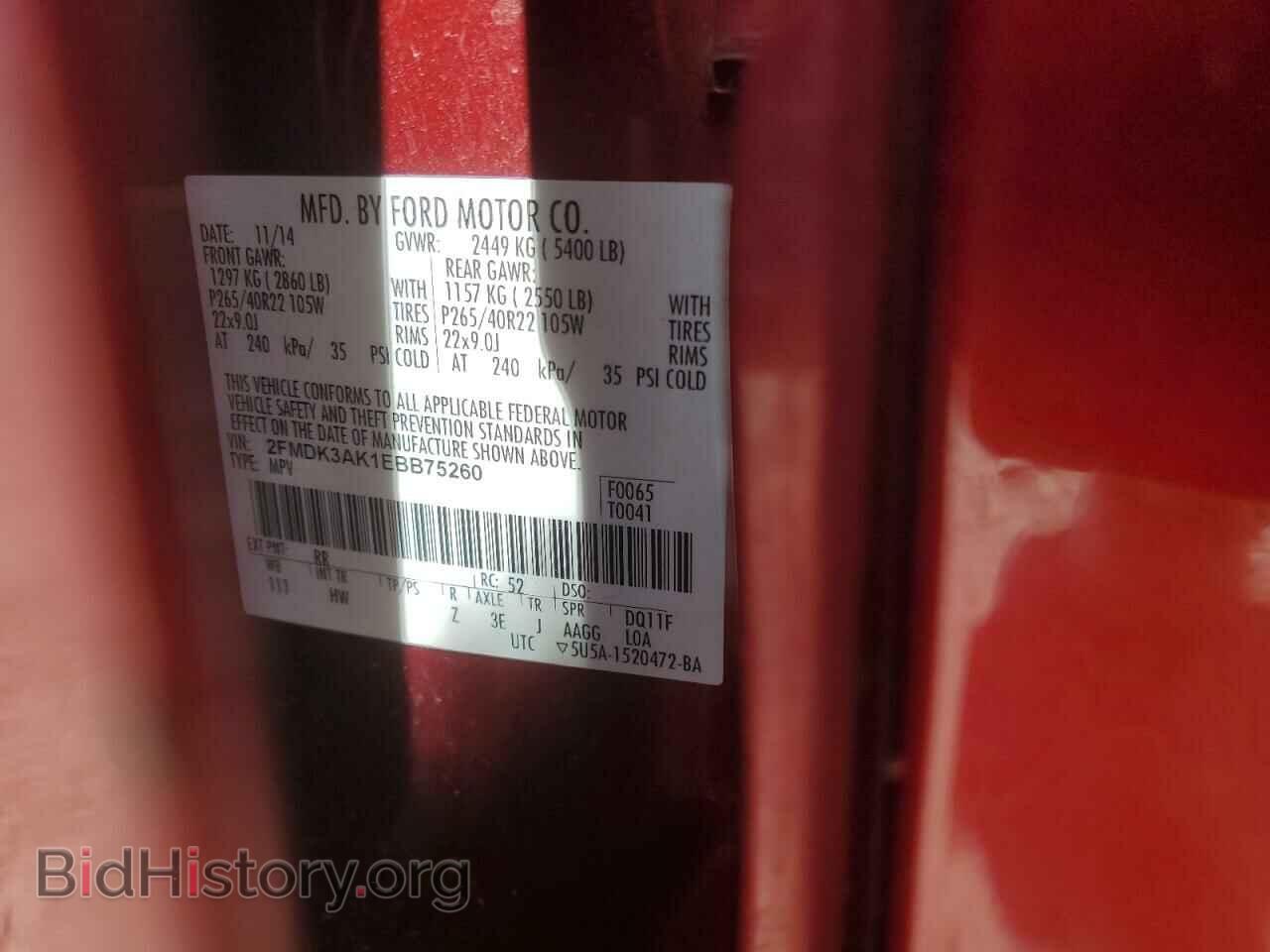 2014 FORD EDGE - VIN: 2FMDK3AK1EBB75260 - Фото 12