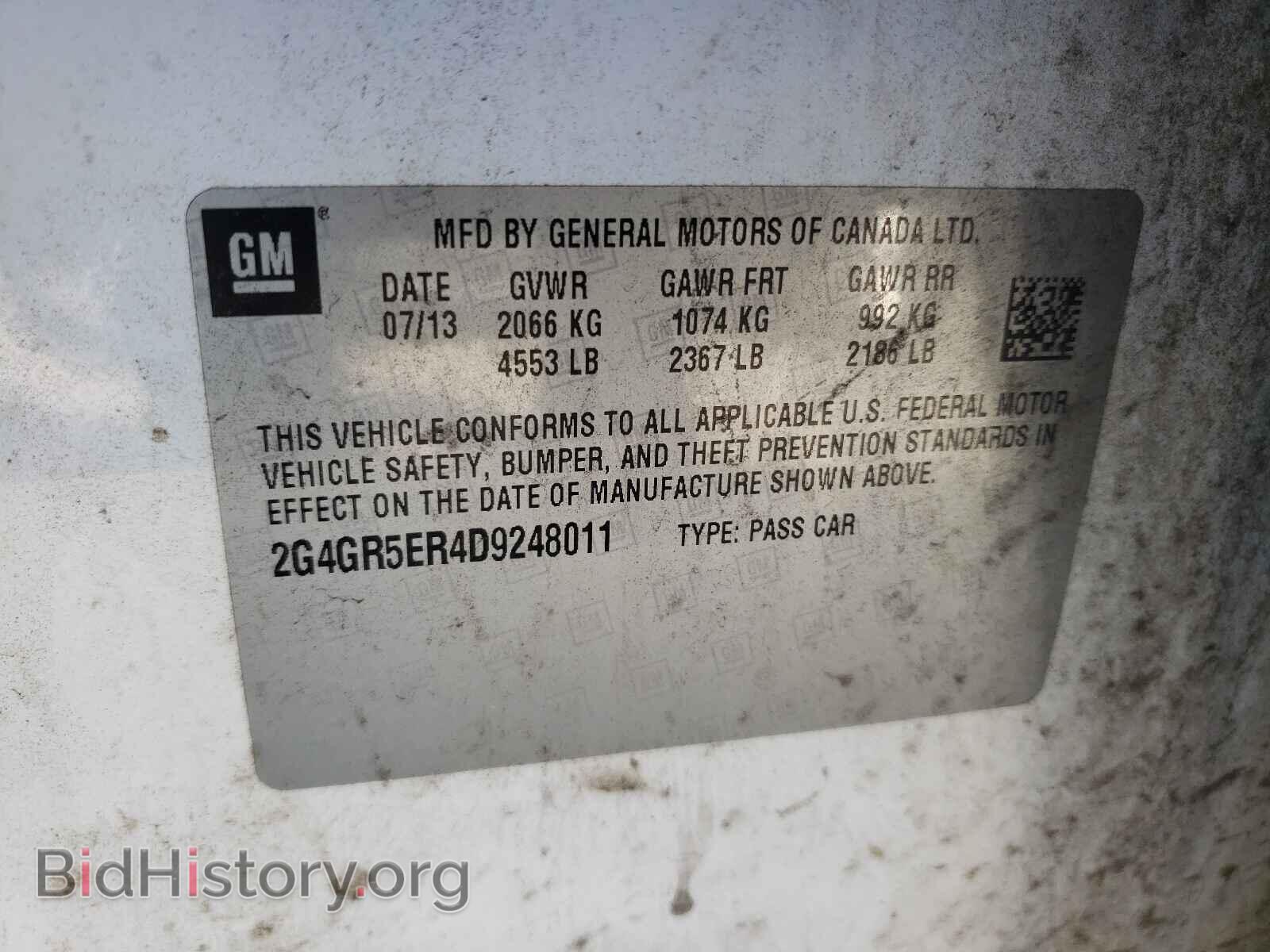 2013 BUICK REGAL - VIN: 2G4GR5ER4D9248011 - Фото 10