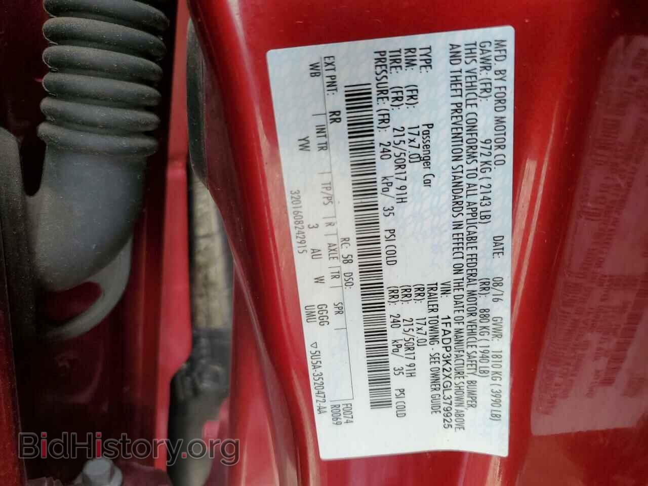 2016 FORD FOCUS - VIN: 1FADP3K2XGL379925 - Фото 12