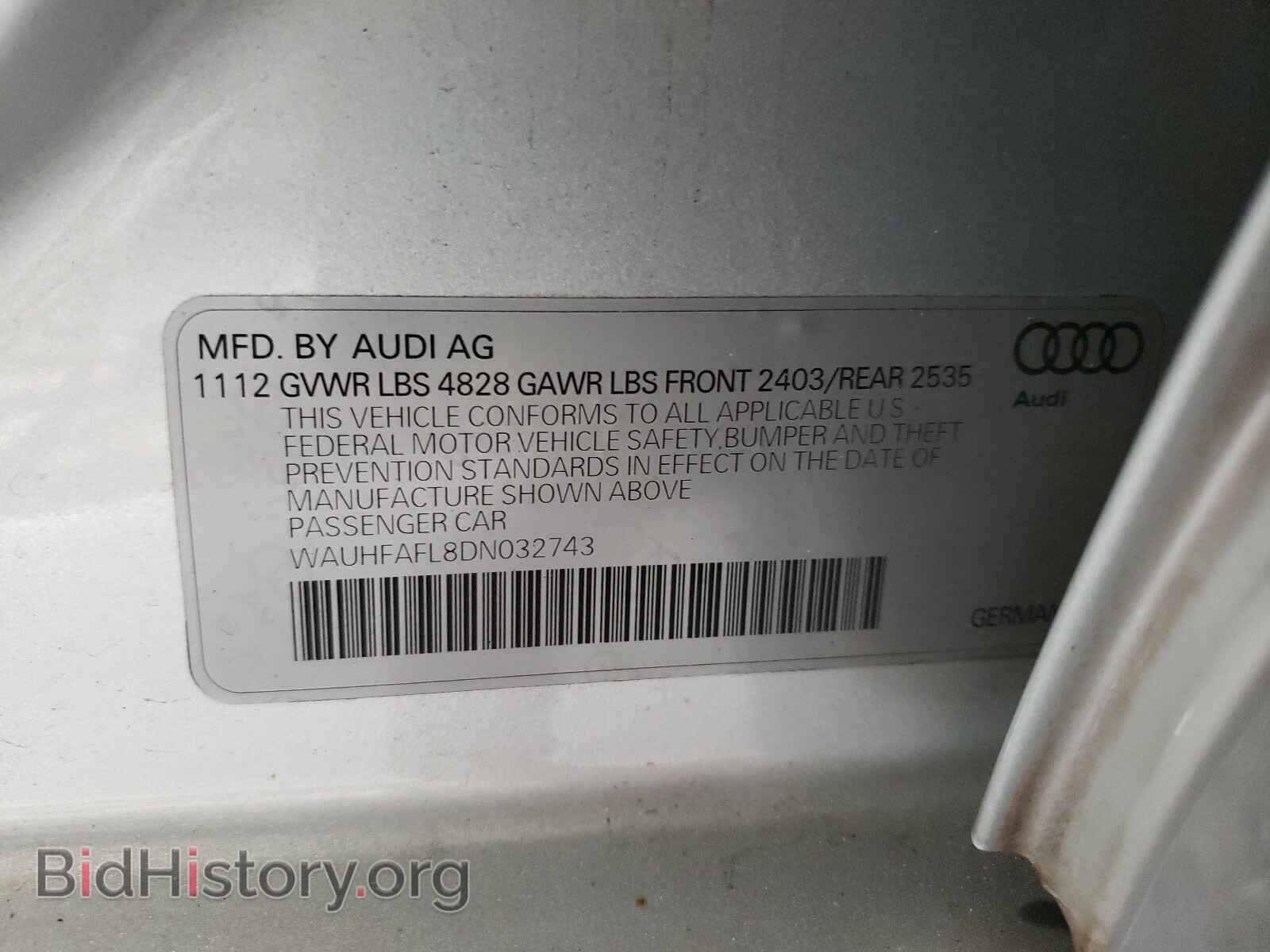 2013 AUDI A4 - VIN: WAUHFAFL8DN032743 - Фото 10