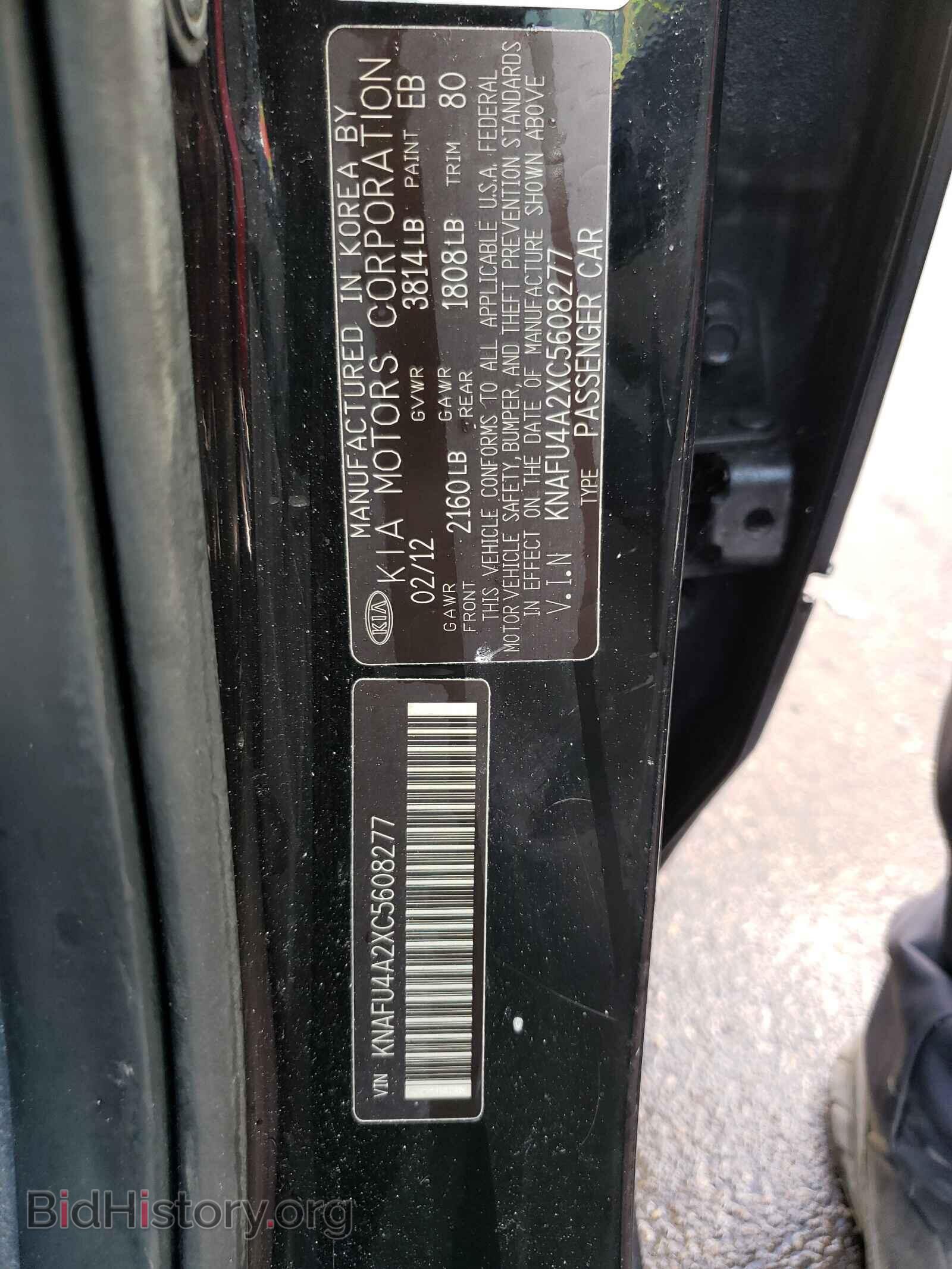 2012 KIA FORTE - VIN: KNAFU4A2XC5608277 - Фото 10
