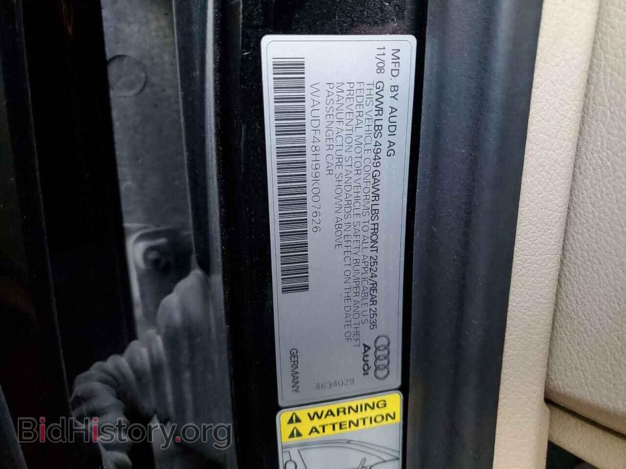 2009 AUDI A4 - VIN: WAUDF48H99K007626 - Фото 10