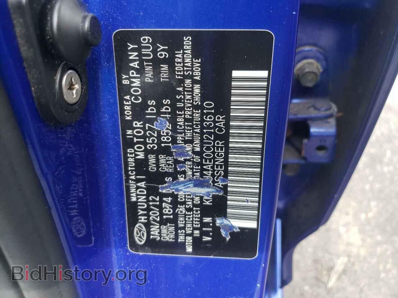 2012 HYUNDAI ACCENT - VIN: KMHCU4AE0CU213610 - Фото 10