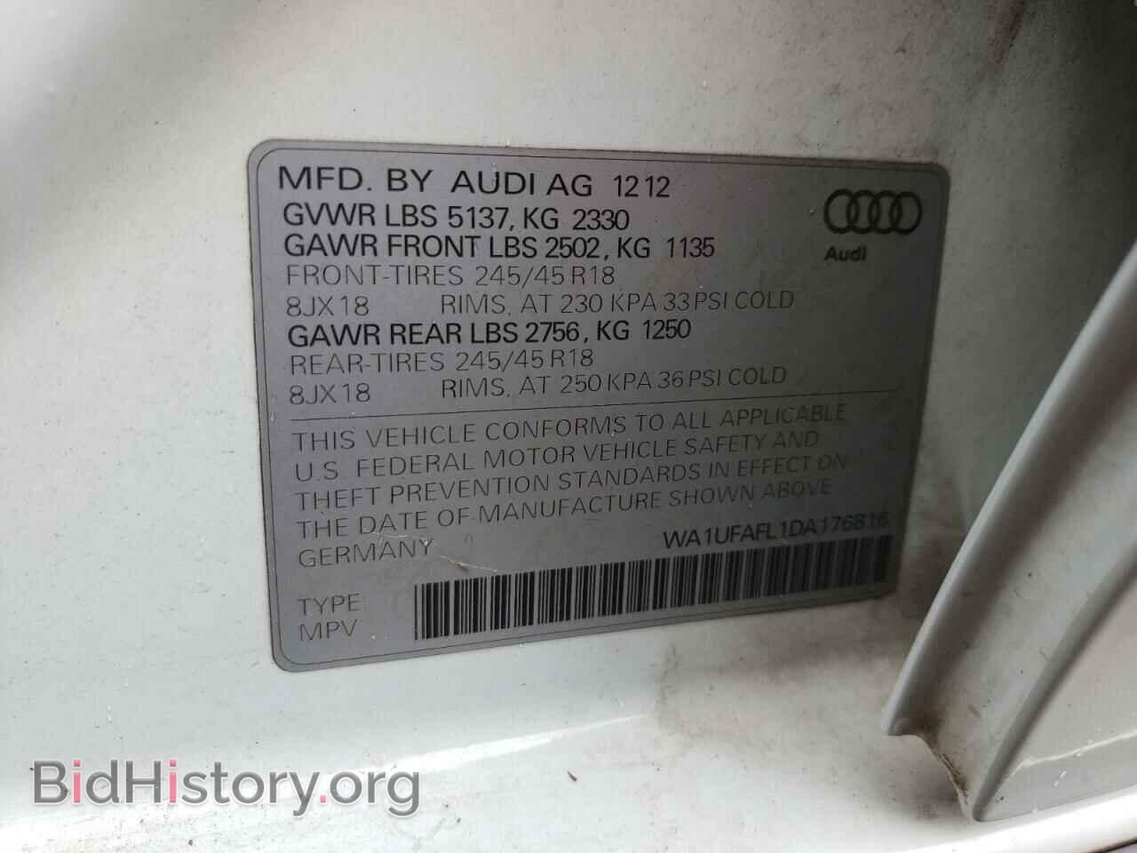 2013 AUDI A4 - VIN: WA1UFAFL1DA176816 - Фото 10