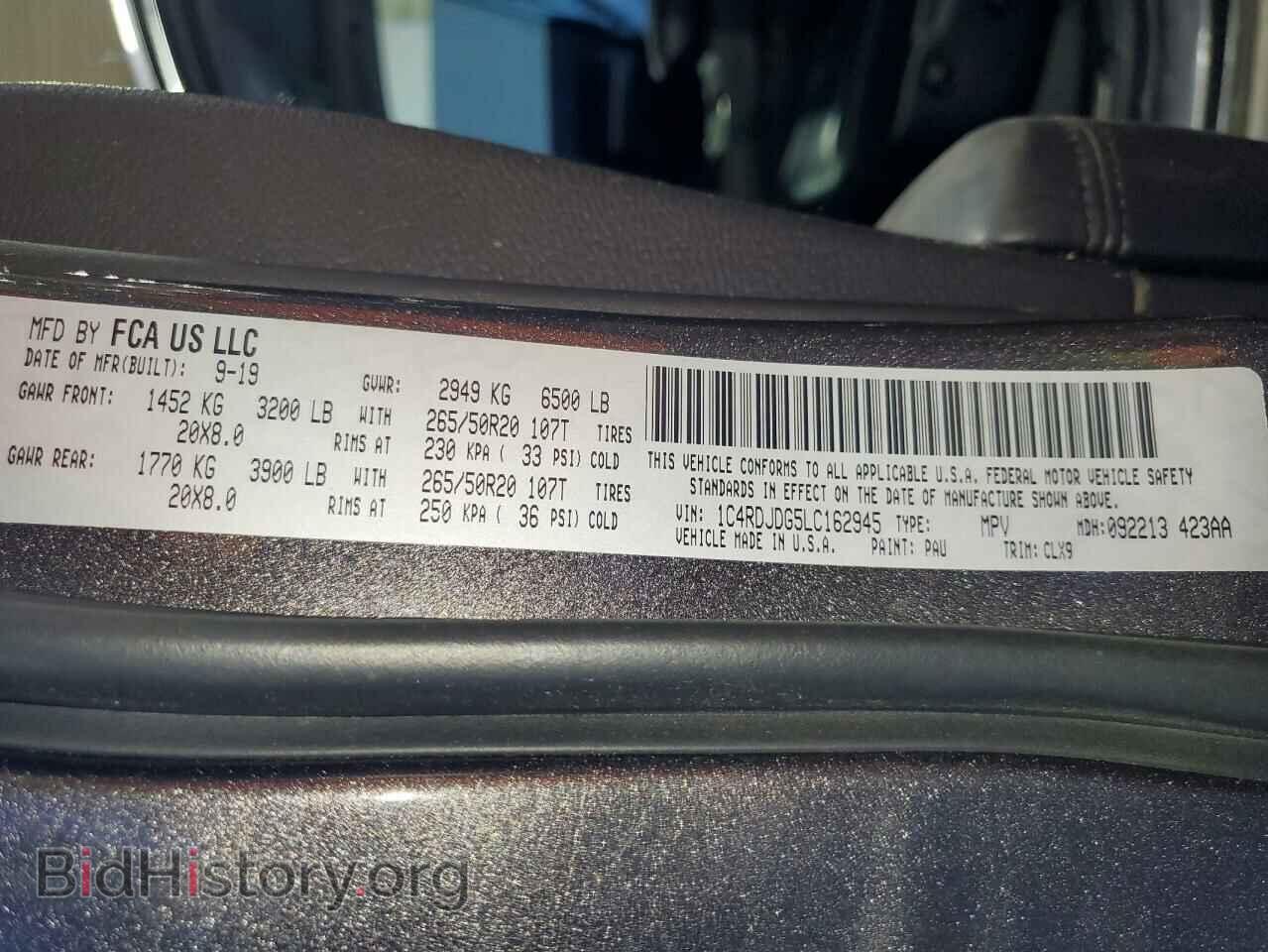 2020 DODGE DURANGO - VIN: 1C4RDJDG5LC162945 - Фото 13