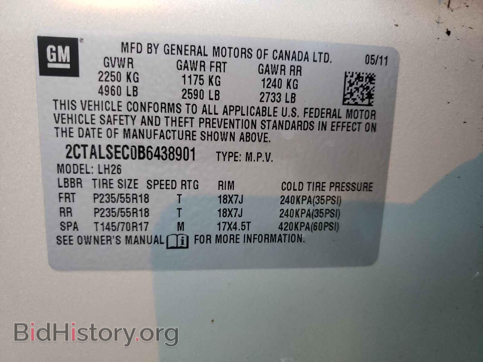 2011 GMC TERRAIN - VIN: 2CTALSEC0B6438901 - Photo 10