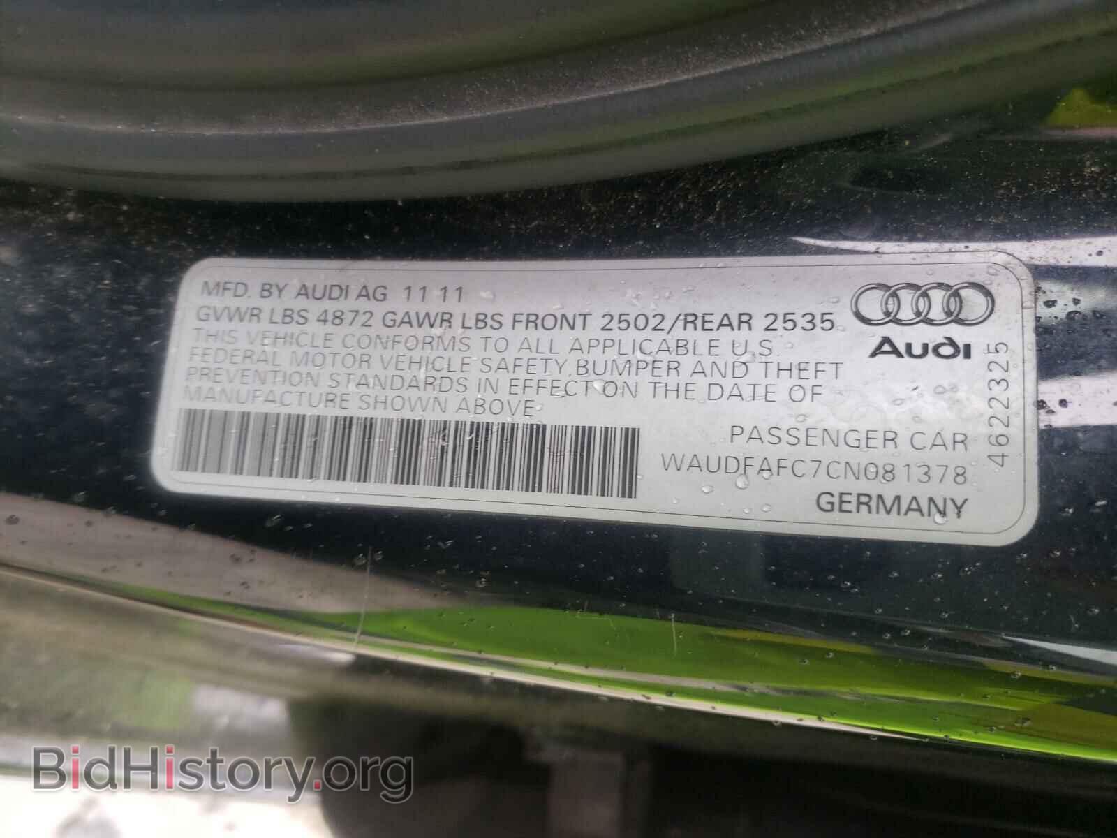 2012 AUDI A6 - VIN: WAUDFAFC7CN081378 - Фото 9
