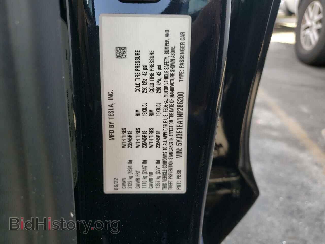 2022 TESLA MODEL 3 - VIN: 5YJ3E1EA1NF286200 - Фото 12
