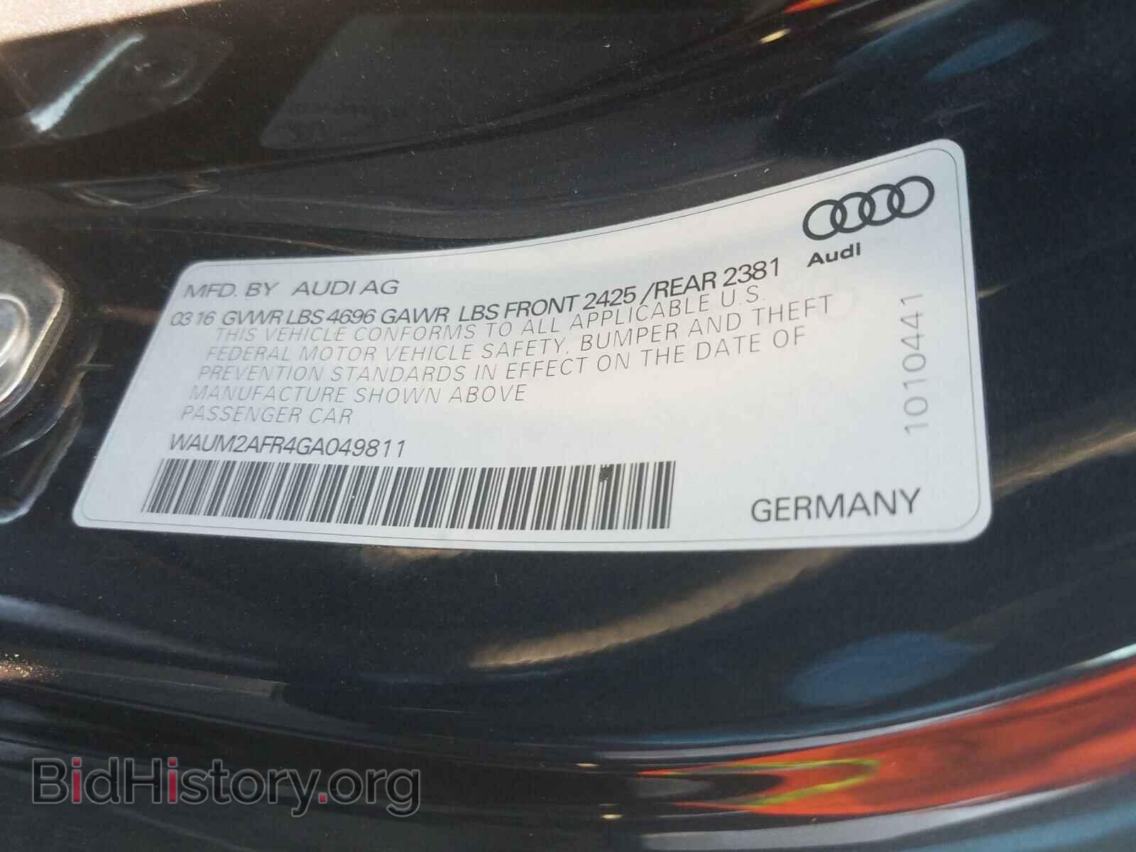 2016 AUDI A5 - VIN: WAUM2AFR4GA049811 - Фото 10
