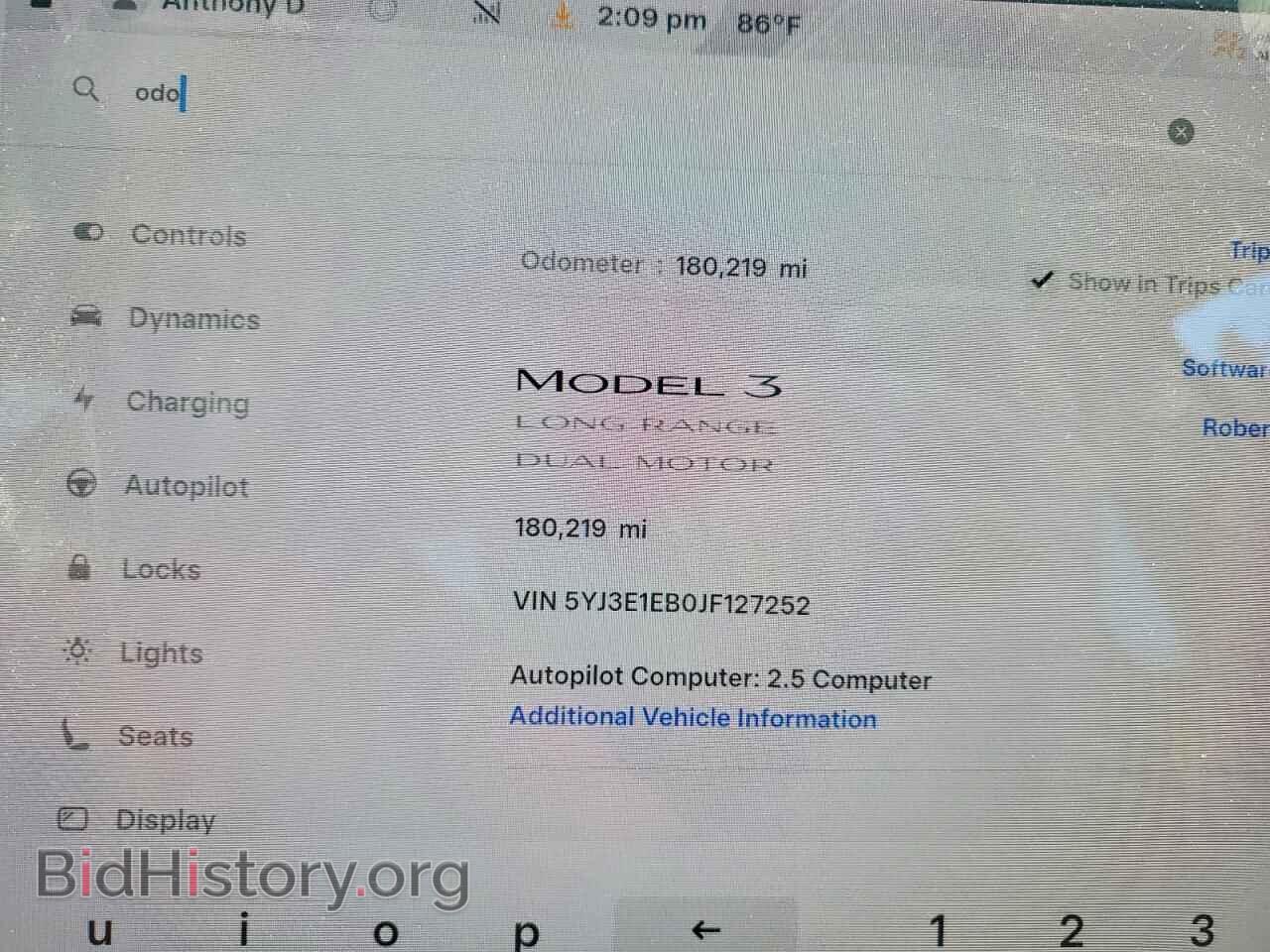 2018 TESLA MODEL 3 - VIN: 5YJ3E1EB0JF127252 - Photo 9