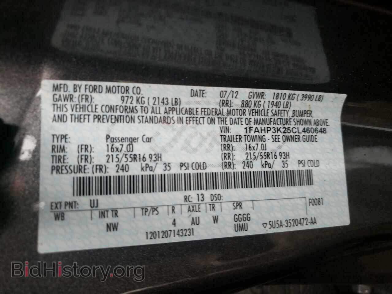 2012 FORD FOCUS - VIN: 1FAHP3K25CL460648 - Photo 10