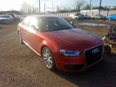 2014 Audi A4 A4 Prestig, red — VIN WAUMFAFL5EN025409, Copart
