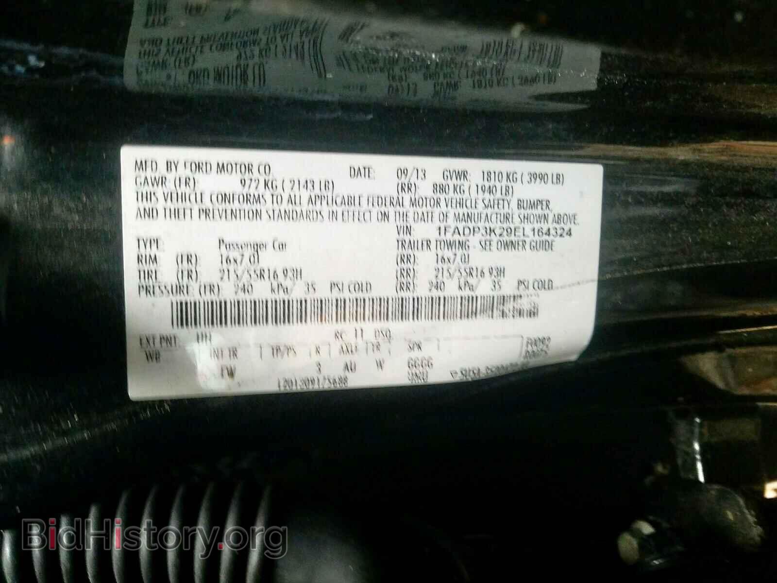 2014 FORD FOCUS - VIN: 1FADP3K29EL164324 - Фото 10