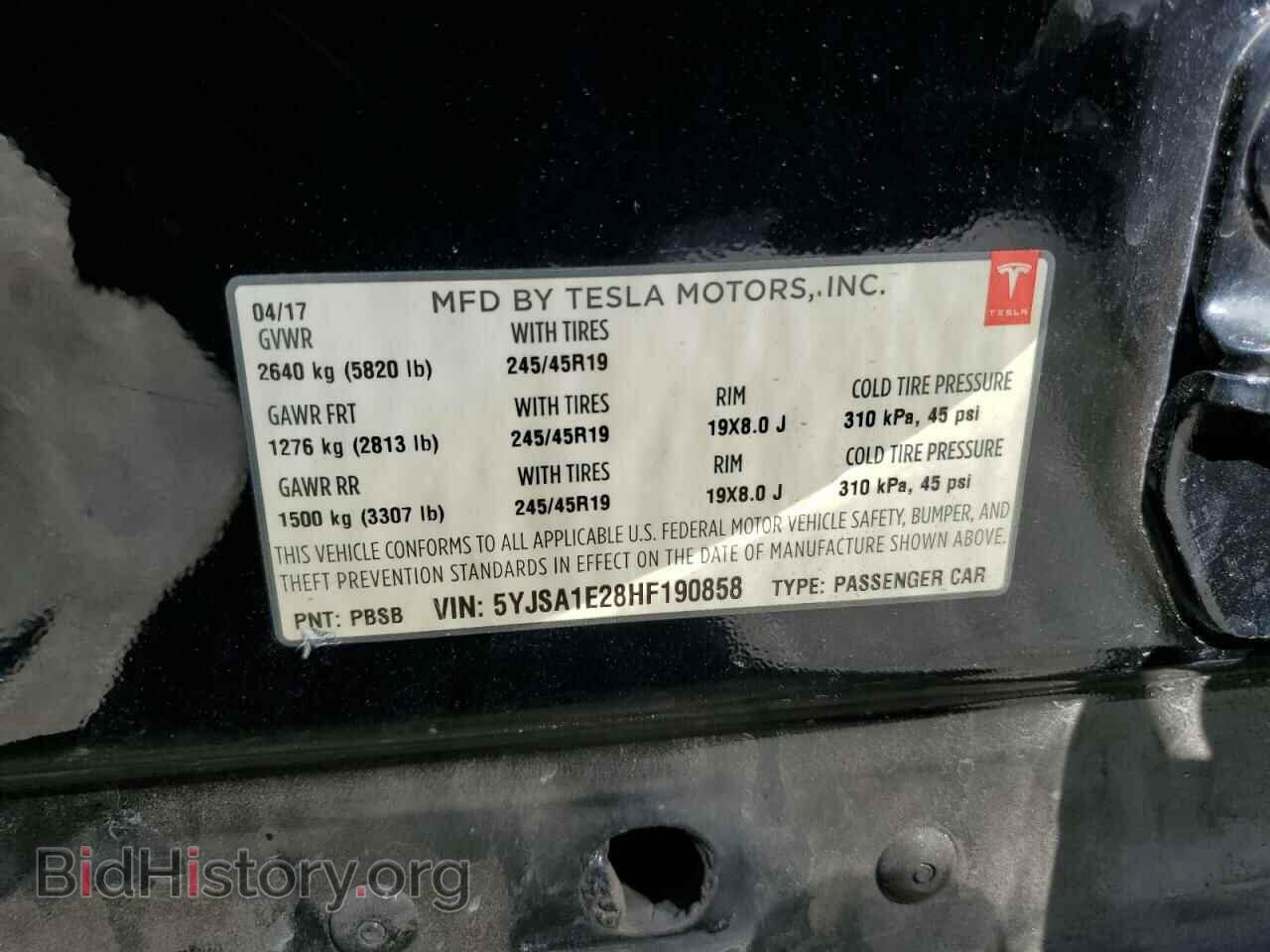 2017 TESLA MODEL S - VIN: 5YJSA1E28HF190858 - Photo 13