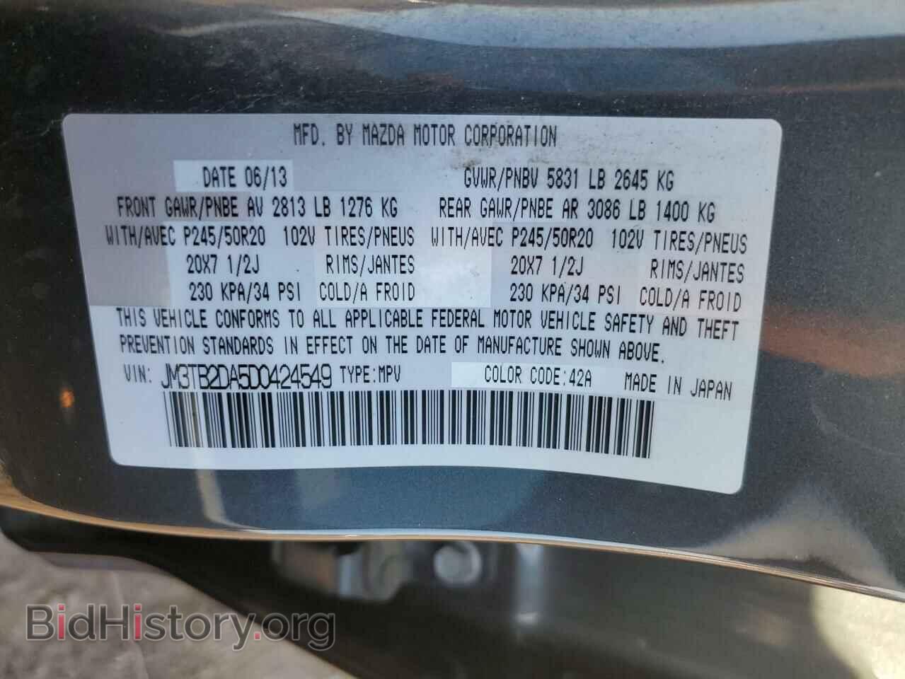 2013 MAZDA CX-9 - VIN: JM3TB2DA5D0424549 - Фото 10