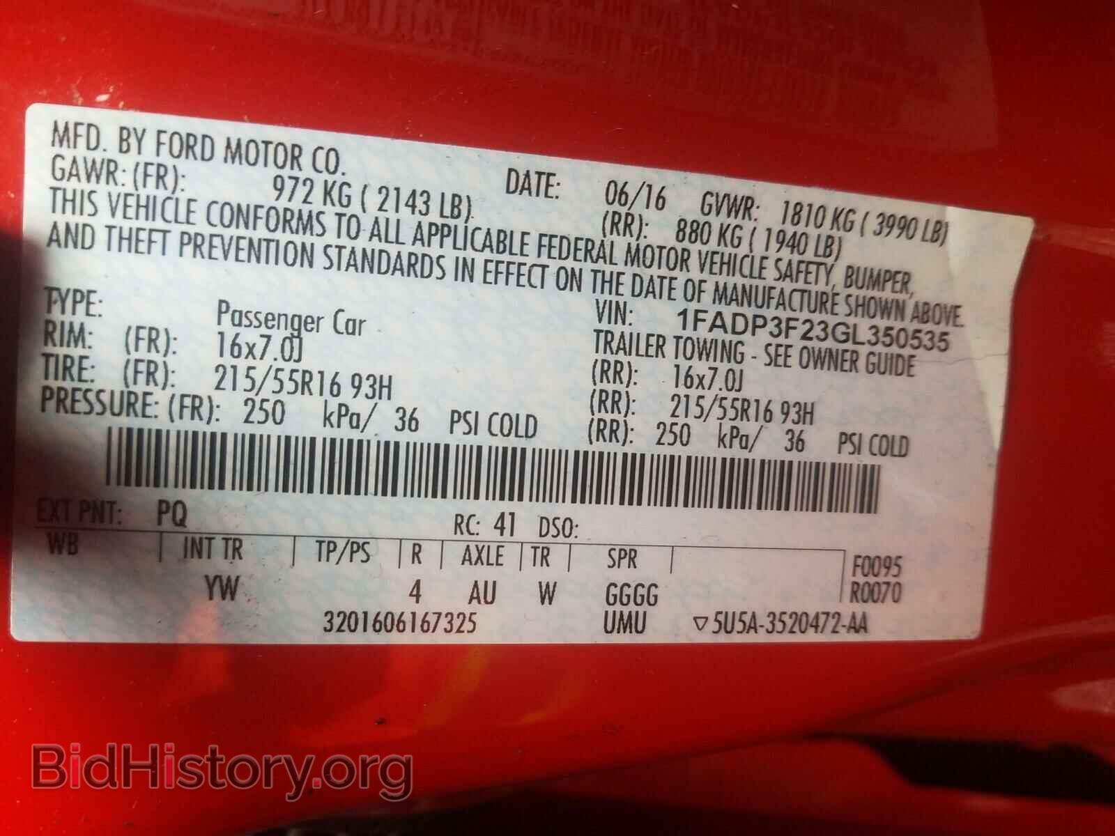 2016 FORD FOCUS - VIN: 1FADP3F23GL350535 - Фото 10