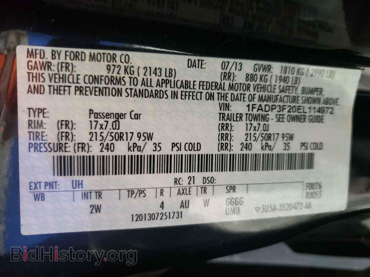 2014 FORD FOCUS - VIN: 1FADP3F20EL114972 - Photo 10