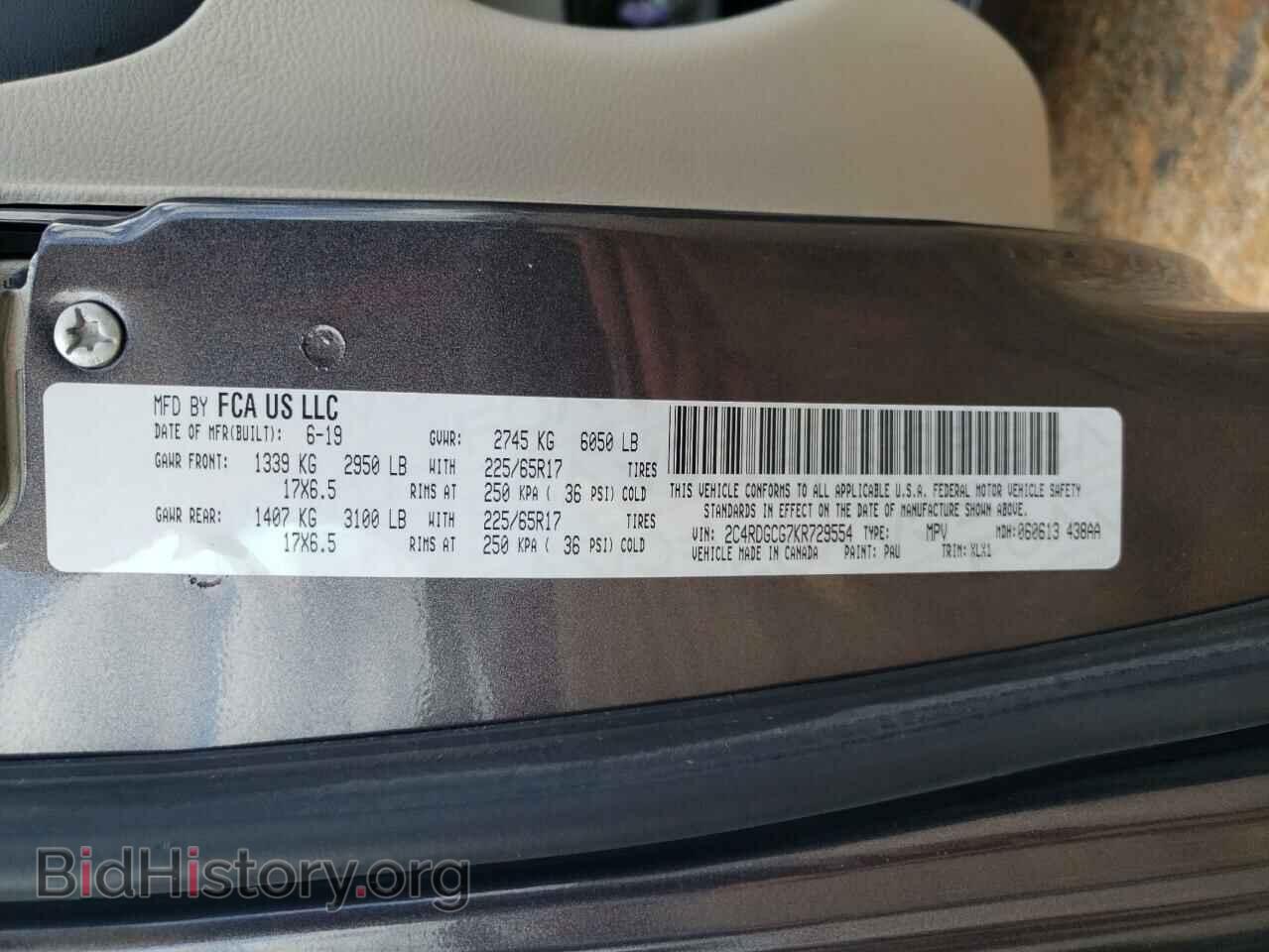 2019 DODGE CARAVAN - VIN: 2C4RDGCG7KR729554 - Фото 13