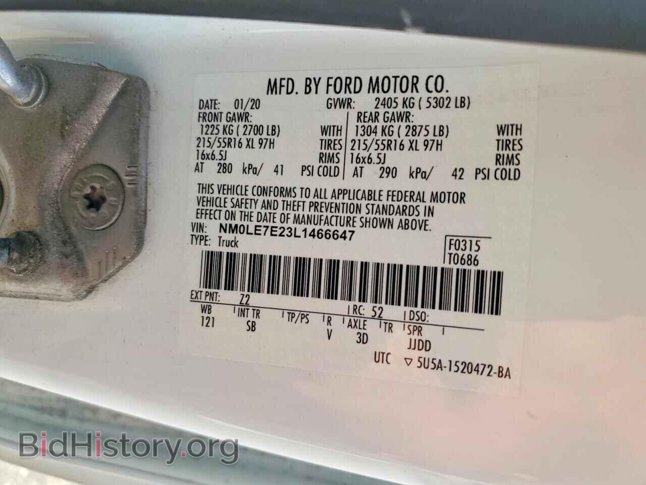 2020 FORD TRANSIT - VIN: NM0LE7E23L1466647 - Photo 13