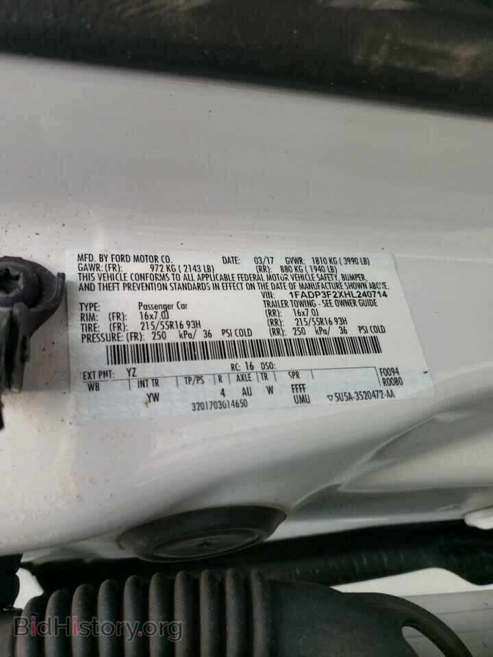 2017 FORD FOCUS - VIN: 1FADP3F2XHL240714 - Фото 10