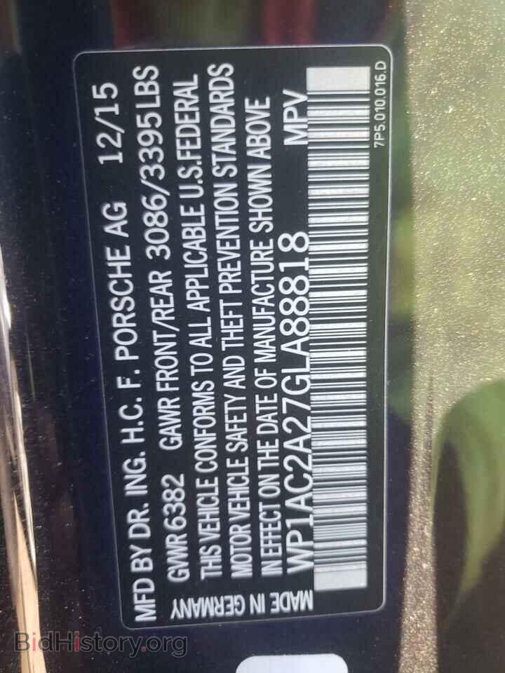 2016 PORSCHE CAYENNE - VIN: WP1AC2A27GLA88818 - Фото 10