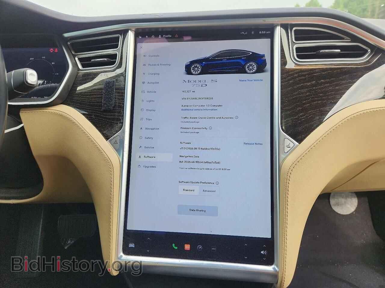 2016 TESLA MODEL S - VIN: 5YJSA1E28GF158233 - Фото 9