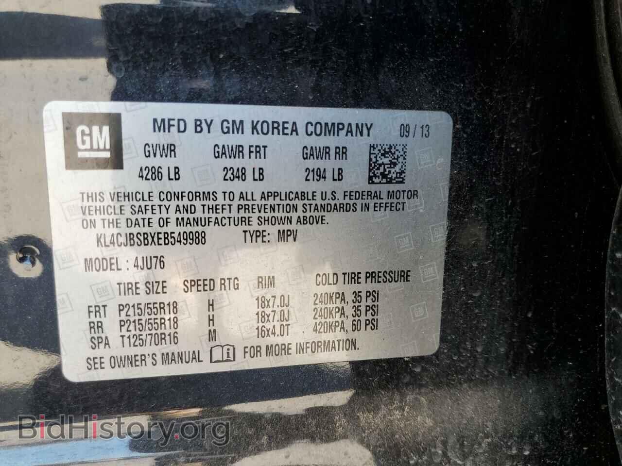 2014 BUICK ENCORE - VIN: KL4CJBSBXEB549988 - Фото 10