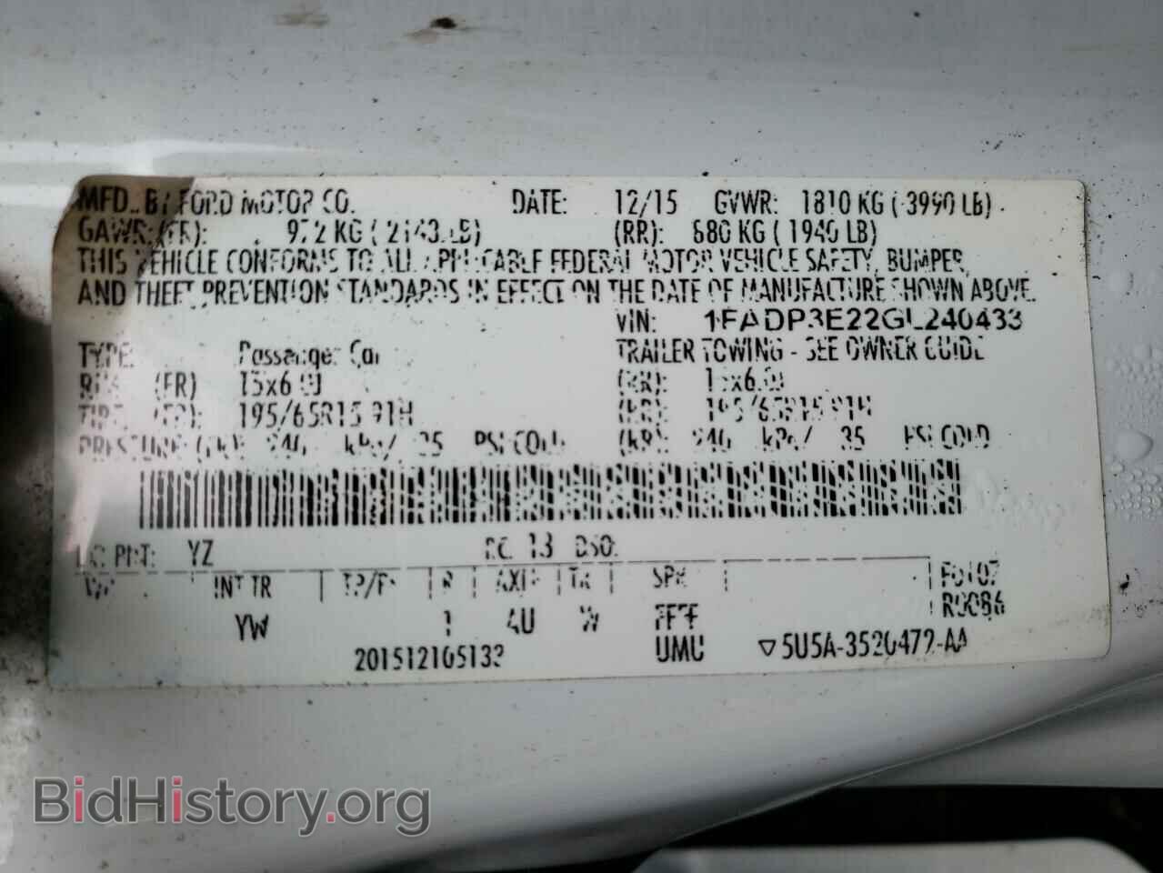 2016 FORD FOCUS - VIN: 1FADP3E22GL240433 - Photo 10