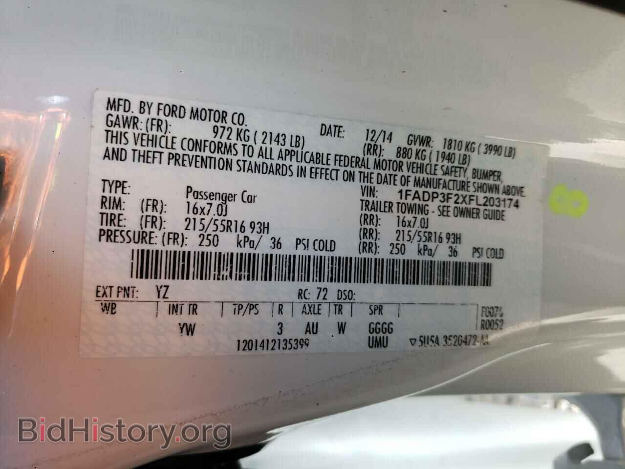2015 FORD FOCUS - VIN: 1FADP3F2XFL203174 - Фото 10