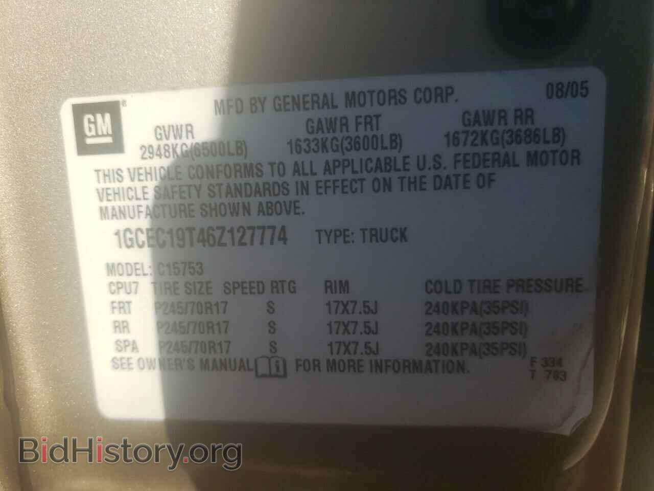 2006 CHEVROLET SILVERADO - VIN: 1GCEC19T46Z127774 - Фото 10