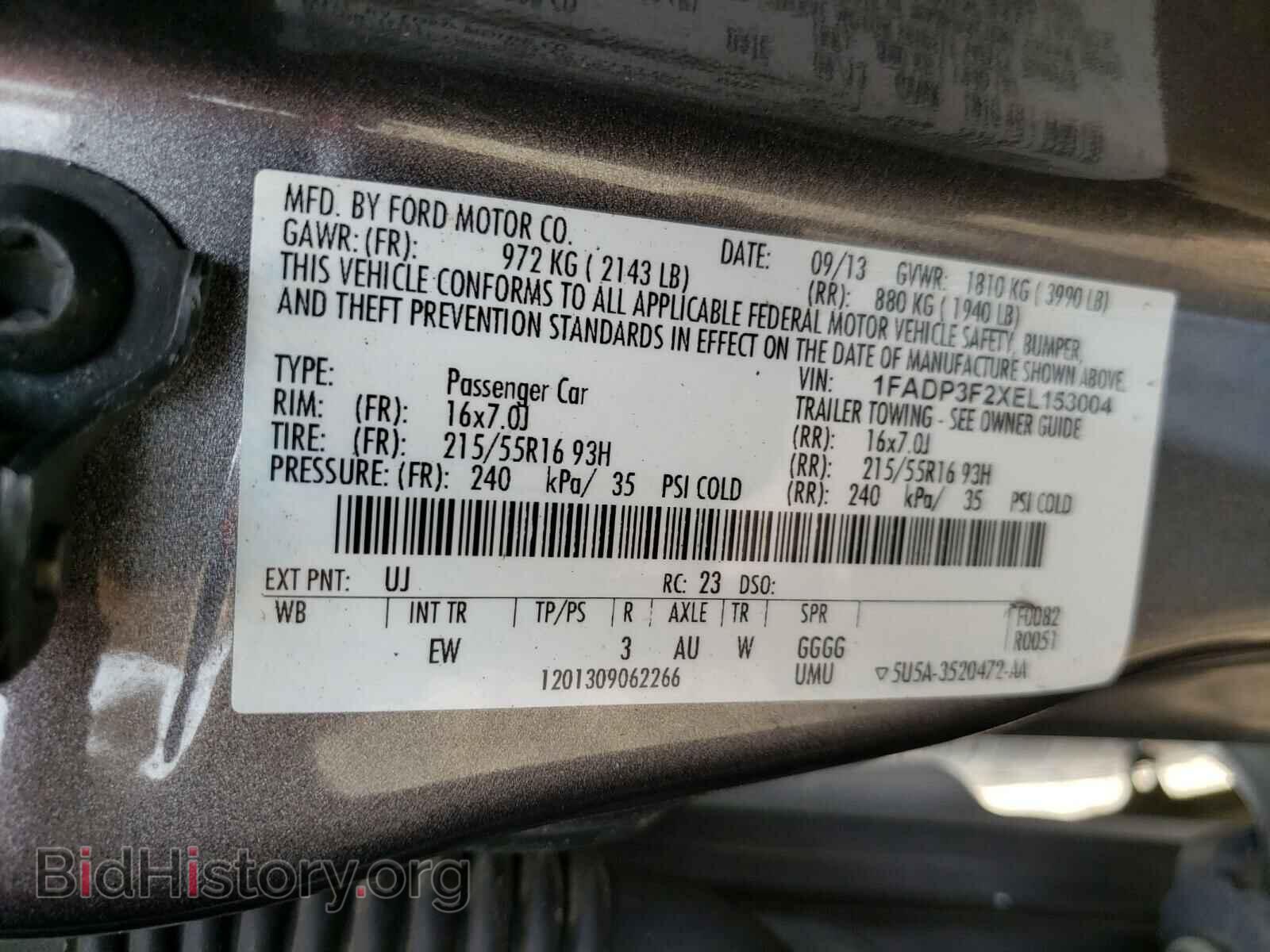 2014 FORD FOCUS - VIN: 1FADP3F2XEL153004 - Фото 10
