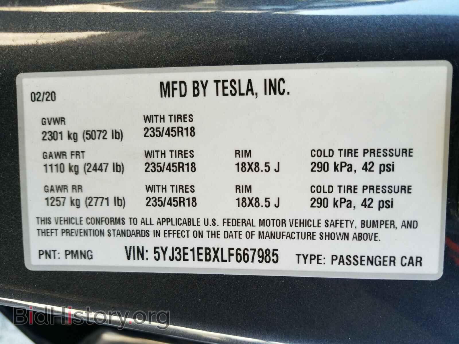 2020 TESLA MODEL 3 - VIN: 5YJ3E1EBXLF667985 - Photo 10